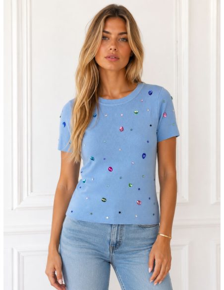 Top cropped punto joya