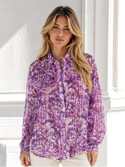 Camisa estampada efecto seda