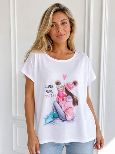 Camiseta amplia estampada