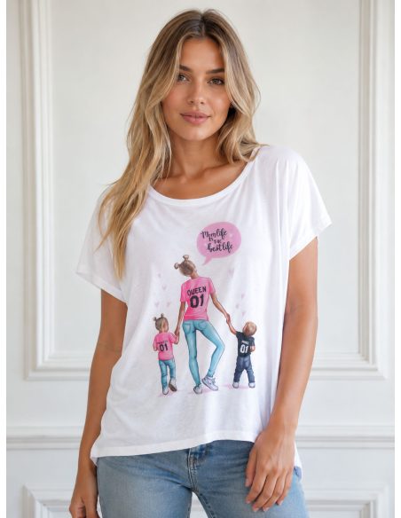 Oversized bedrucktes T-Shirt | V5686-0355-QUEEN | B2B