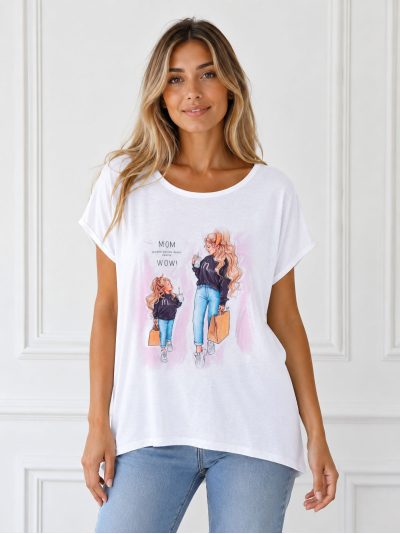 Camiseta amplia estampada
