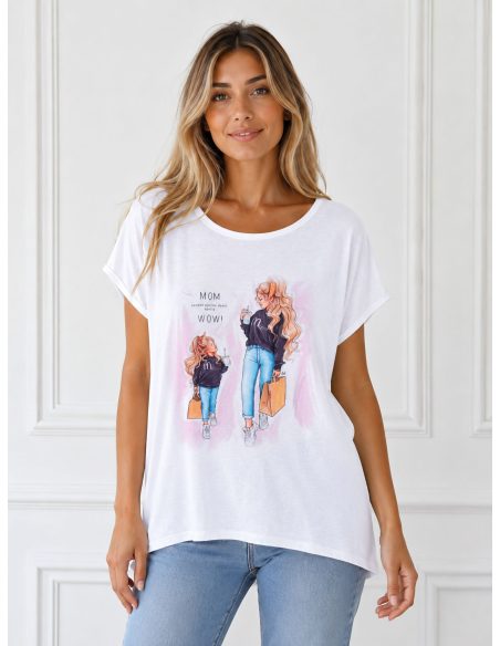 Camiseta amplia estampada