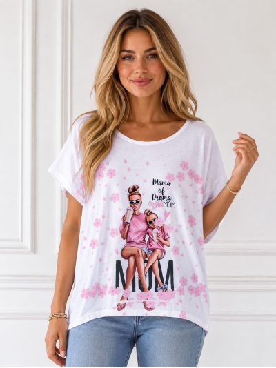 Camiseta amplia estampada