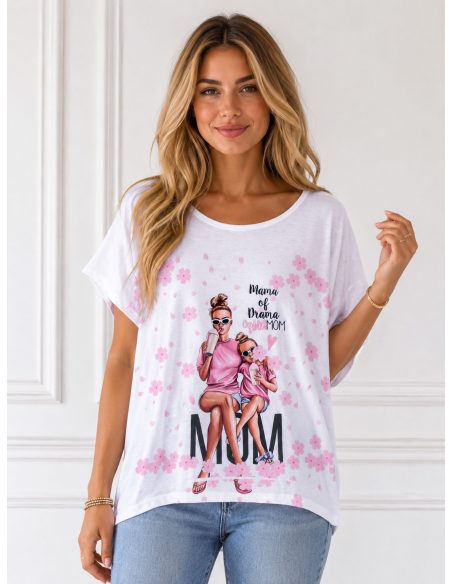 T-shirt oversize stampata | V5686-0355-MAMA-FLORES | B2B