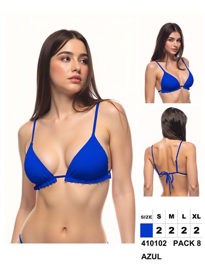 Top bikini triangular con volante 2