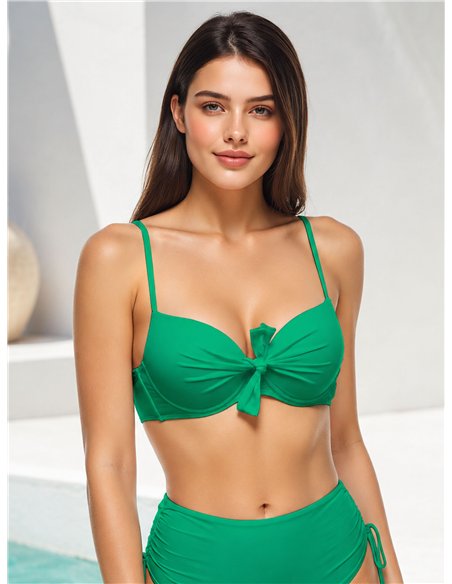 Top bikini con lazo delantero