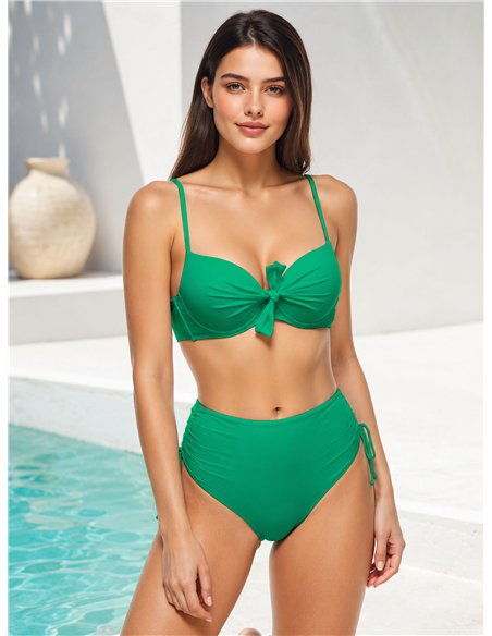 Top bikini con lazo delantero