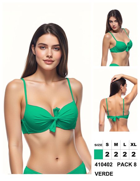 Top bikini con lazo delantero