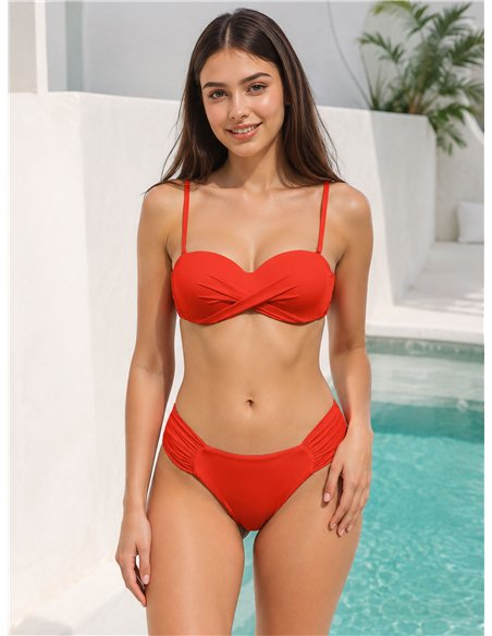 Braguita bikini alta con laterales fruncidos