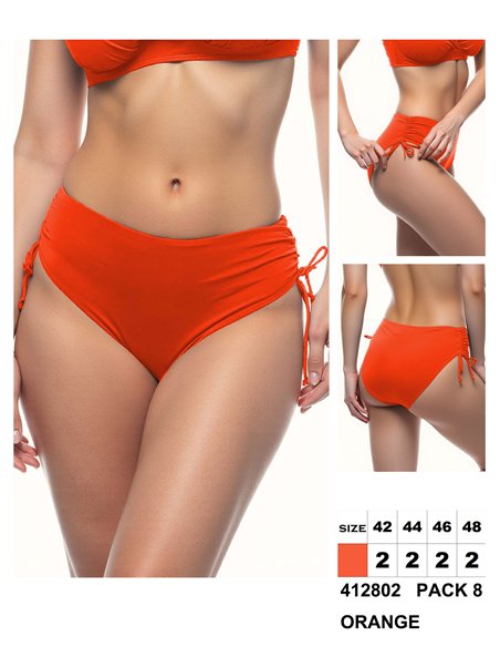 Bas de bikini taille haute avec cordon de serrage latéral