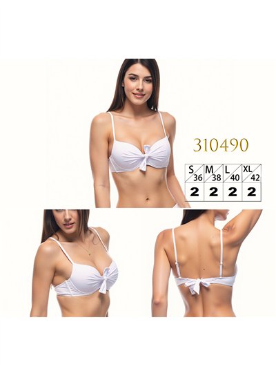 Top bikini bandeau con lazo central 2
