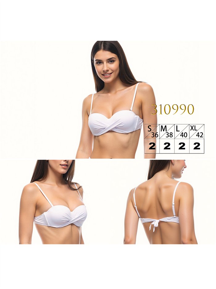 Top bikini bandeau cruzado
