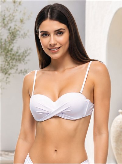 Top bikini bandeau cruzado