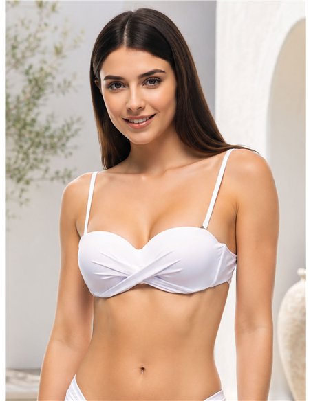 Top bikini bandeau cruzado