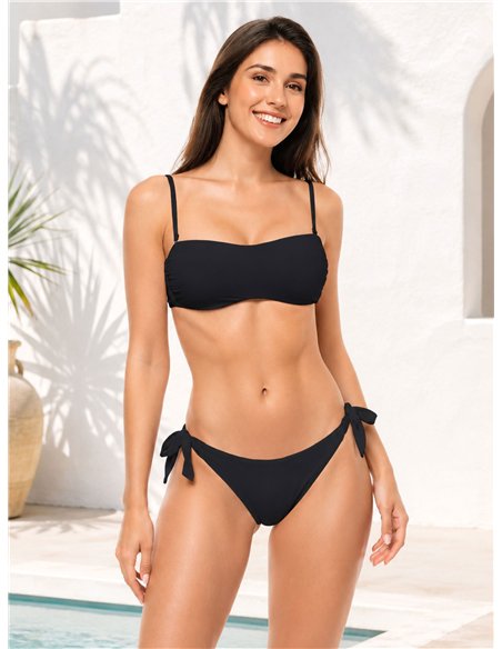 Braguita bikini lisa con lazadas