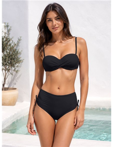 Braguita bikini alta con frunce lateral