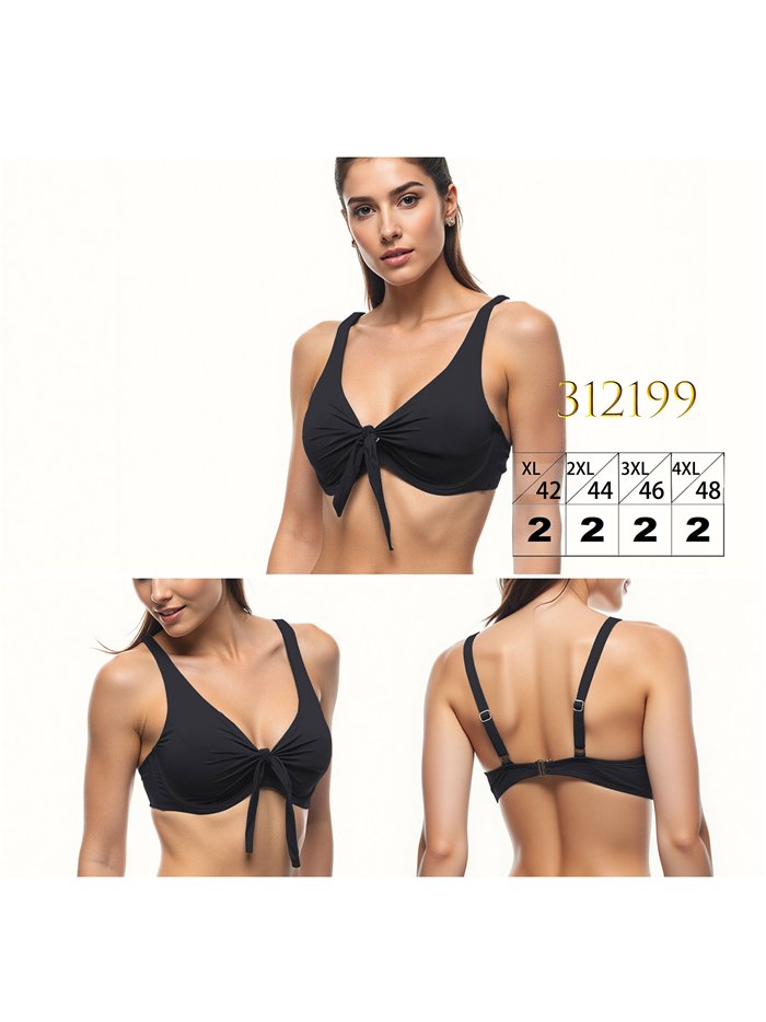 Top bikini talla grande con lazo delantero