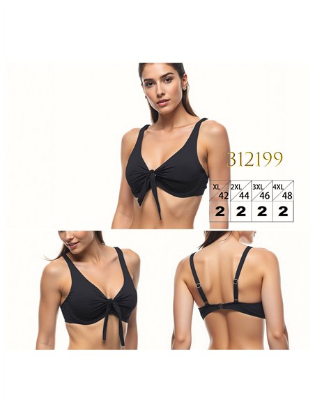 Top bikini talla grande con lazo delantero
