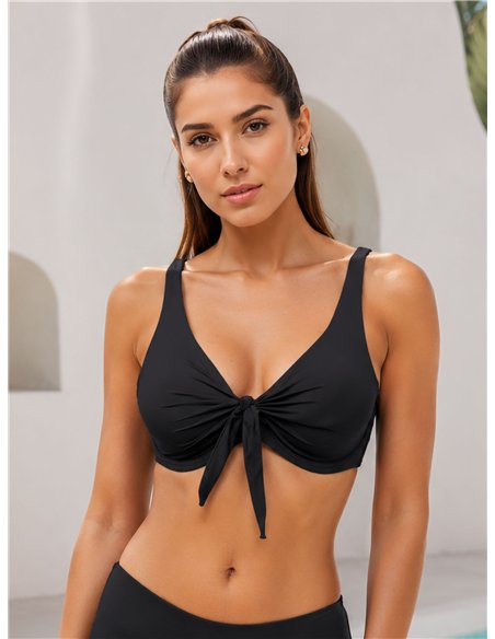 Top bikini talla grande con lazo delantero