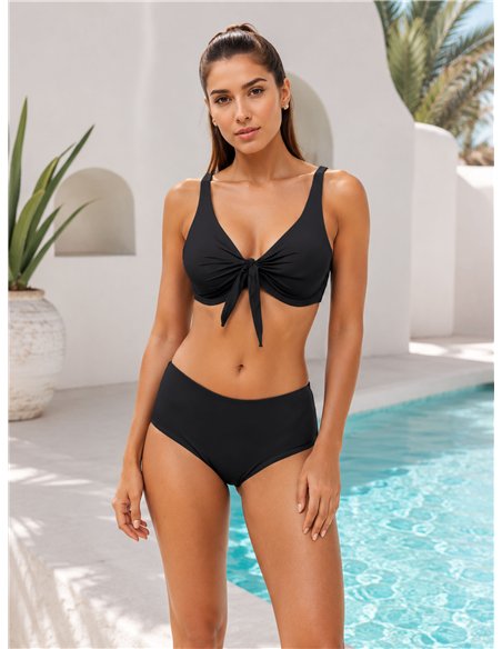 Top bikini talla grande con lazo delantero