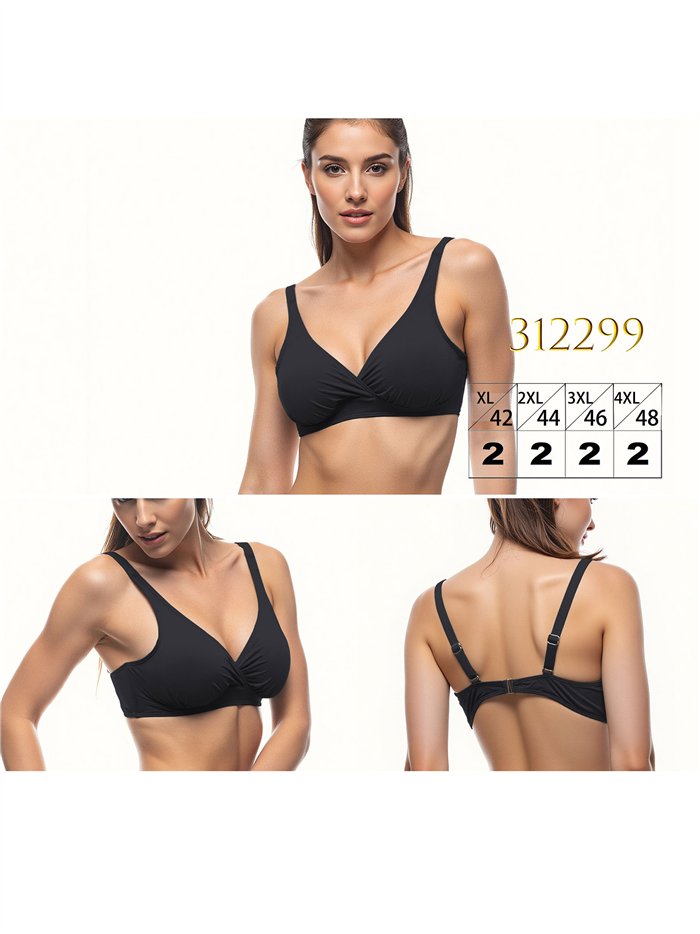 Haut de bikini croisé grande taille