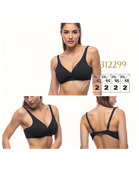 Haut de bikini croisé grande taille