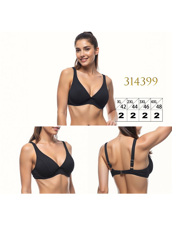 Bikini-Oberteil in Übergröße mit V-Ausschnitt