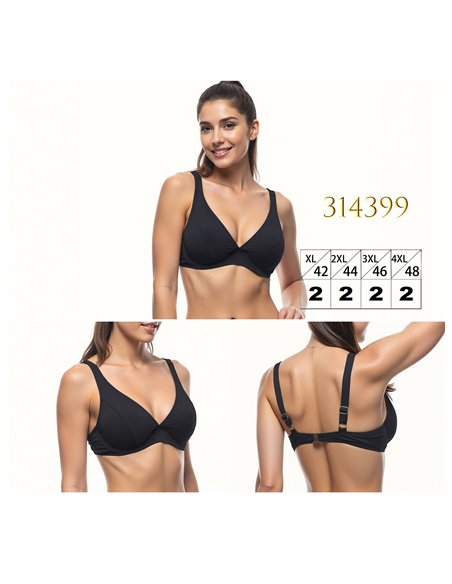 Bikini-Oberteil in Übergröße mit V-Ausschnitt