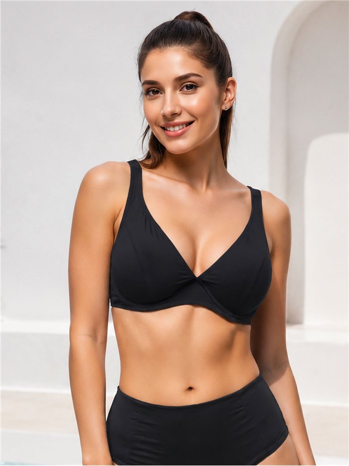 Bikini-Oberteil in Übergröße mit V-Ausschnitt