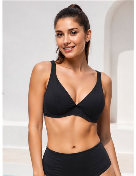 Bikini-Oberteil in Übergröße mit V-Ausschnitt