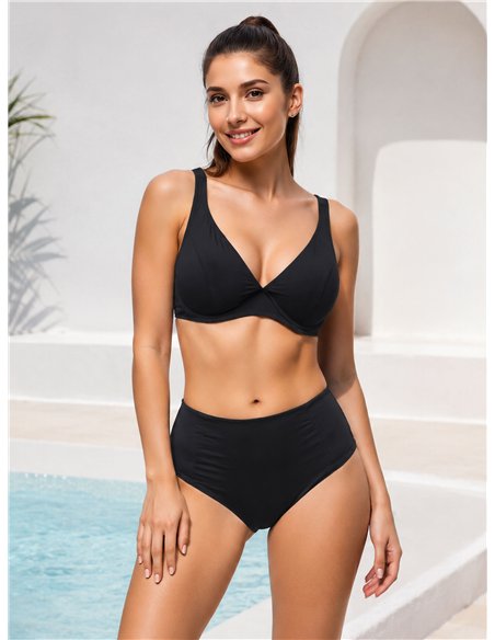 Braguita bikini alta talla grande con lateral fruncido