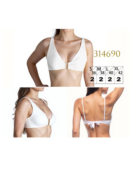 Bikini-Oberteil mit Metallic-Details