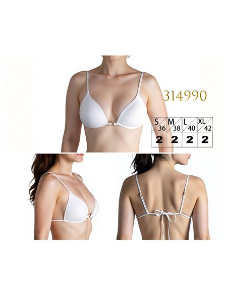 Top bikini triangular con aro central