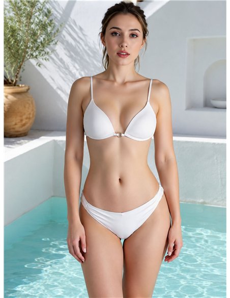 Top bikini triangular con aro central