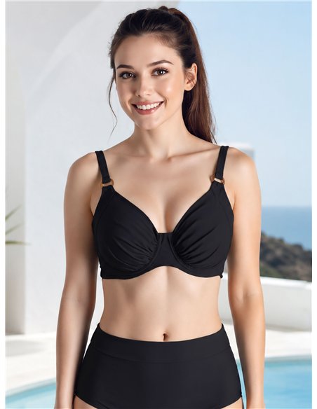 Top bikini con aros dorados talla grande