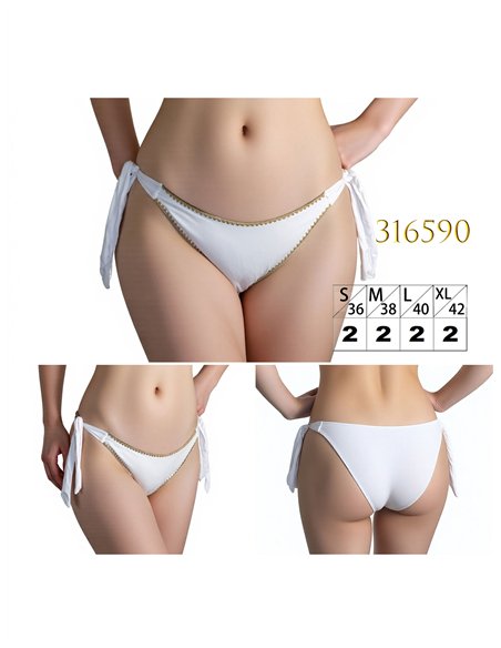 Braguita bikini con ribete dorado
