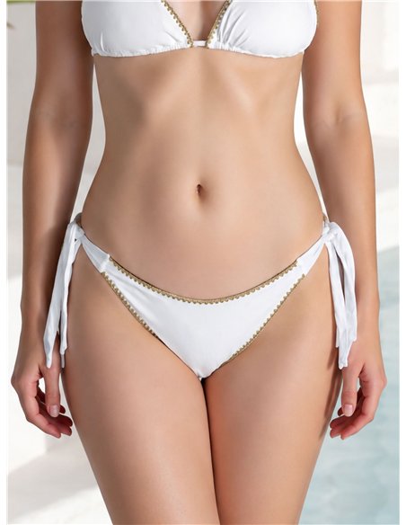 Braguita bikini con ribete dorado
