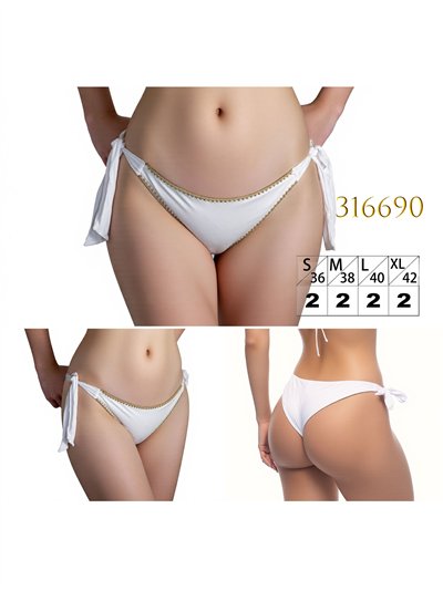 Braguita bikini con ribete dorado 2