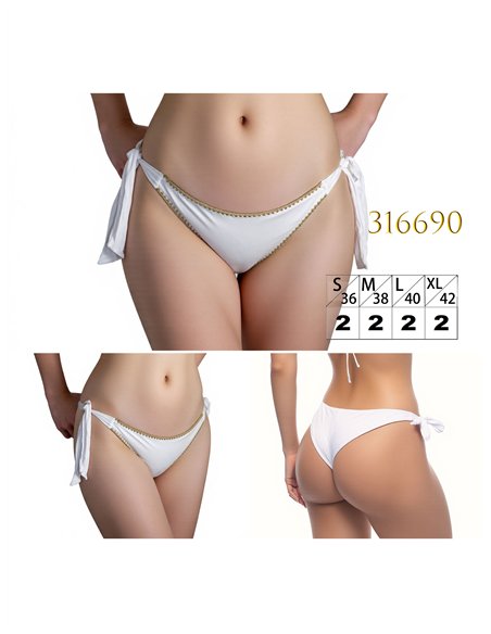 Braguita bikini con ribete dorado