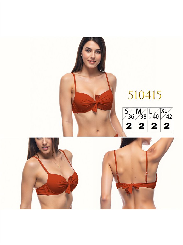 Top bikini con nudo central