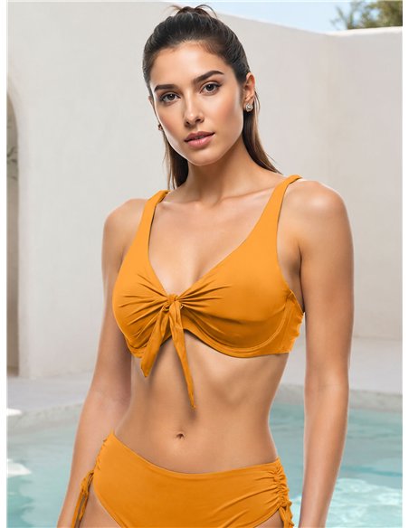 Top bikini talla grande con nudo