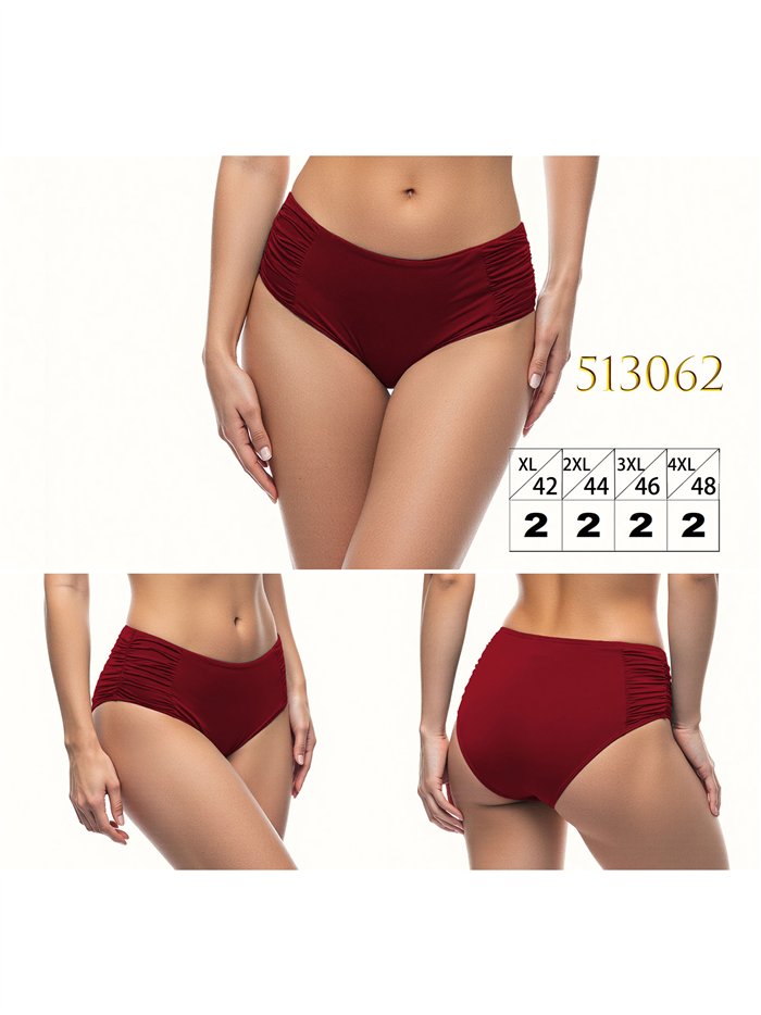 Braguita bikini alta fruncida talla grande