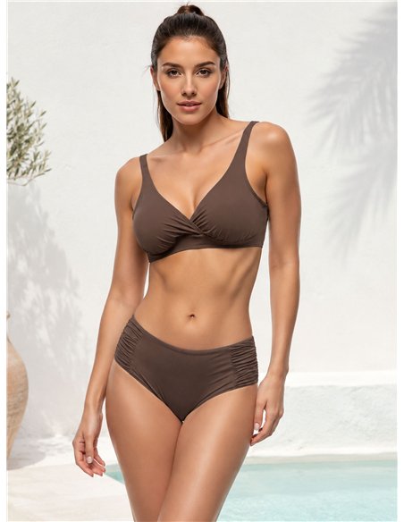 Braguita bikini alta fruncida talla grande