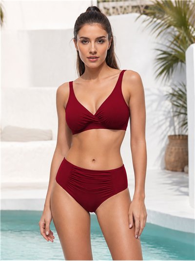 Braguita bikini alta fruncida talla grande