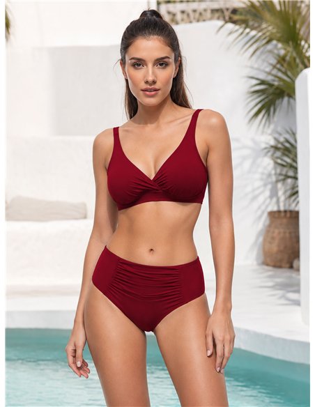 Braguita bikini alta fruncida talla grande
