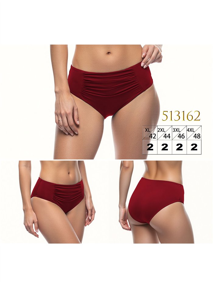 Braguita bikini alta fruncida talla grande