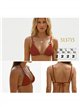 Top bikini triángulo con aros decorativos