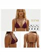 Top bikini triángulo con aros decorativos