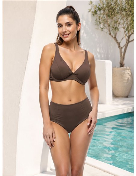 Top bikini escote pico talla grande