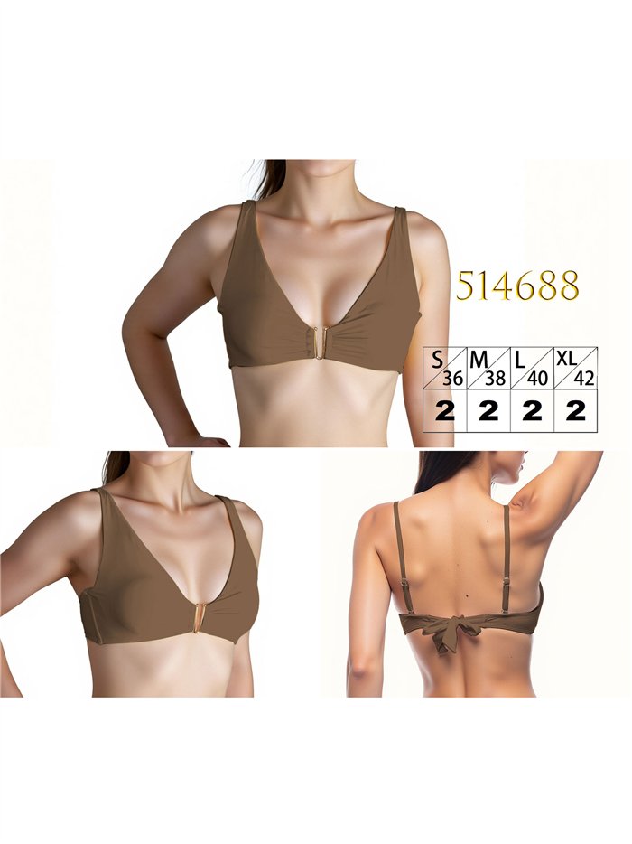 Top bikini con escote pico